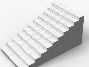 White Stairs 3D Model