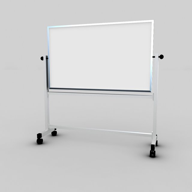Whiteboard with stand 3D Модель .c4d .max .obj .3ds .fbx .stl .blend 