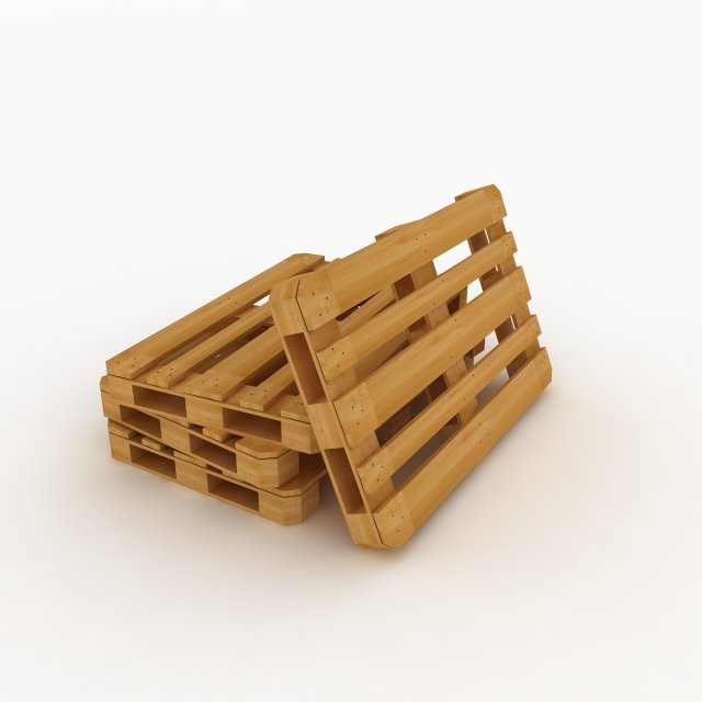 Wood Pallet v2 3D Model .c4d .max .obj .3ds .fbx .stl .blend 