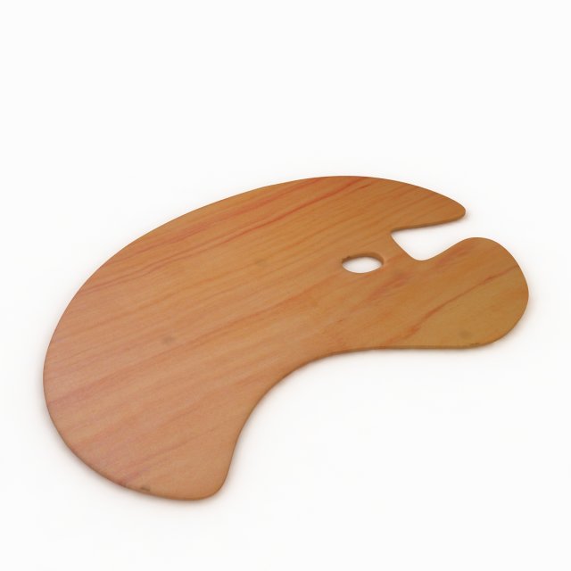 Wooden Artist Palette 3Dモデル .c4d .max .obj .3ds .fbx .stl .blend 