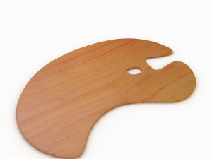 Wooden Artist Palette 3D Model