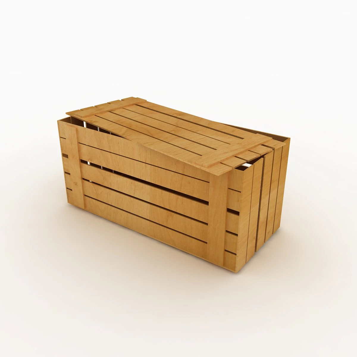Wooden Crate 3D Model .c4d .max .obj .3ds .fbx .stl .blend 