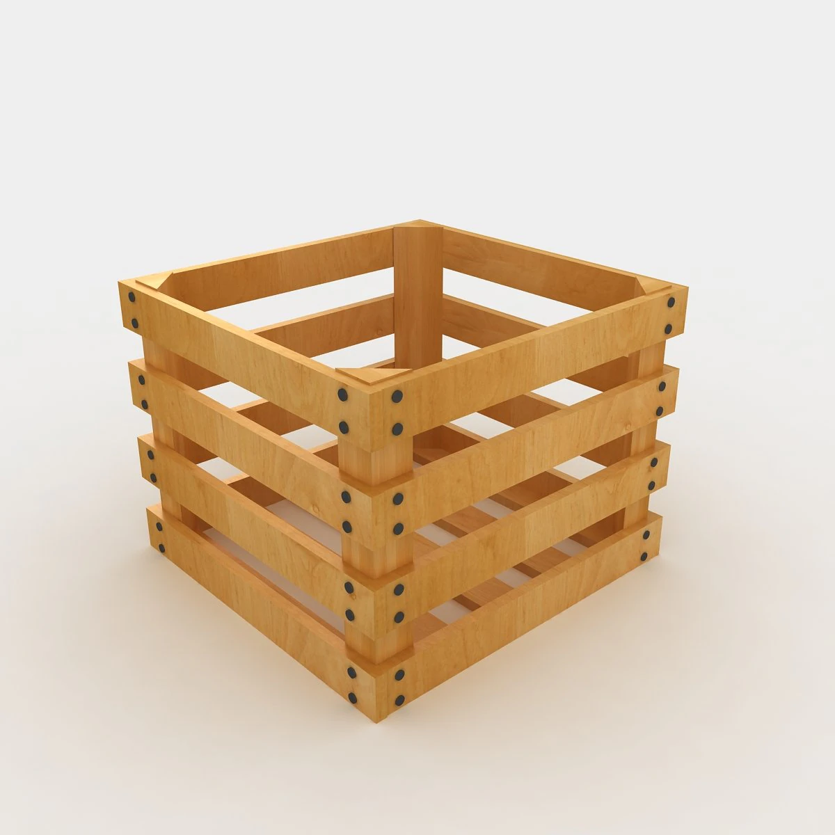 Wooden Crate 3D Model .c4d .max .obj .3ds .fbx .stl .blend 