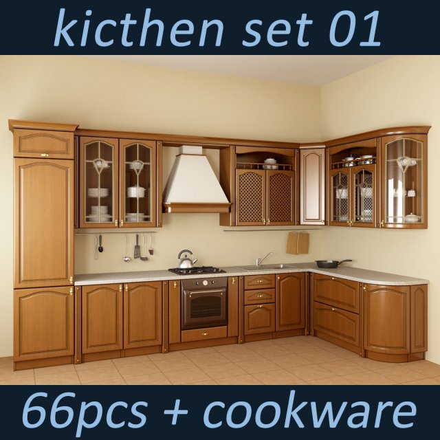 kitchen set 01 Modelo 3D .c4d .max .obj .3ds .fbx .stl .blend 