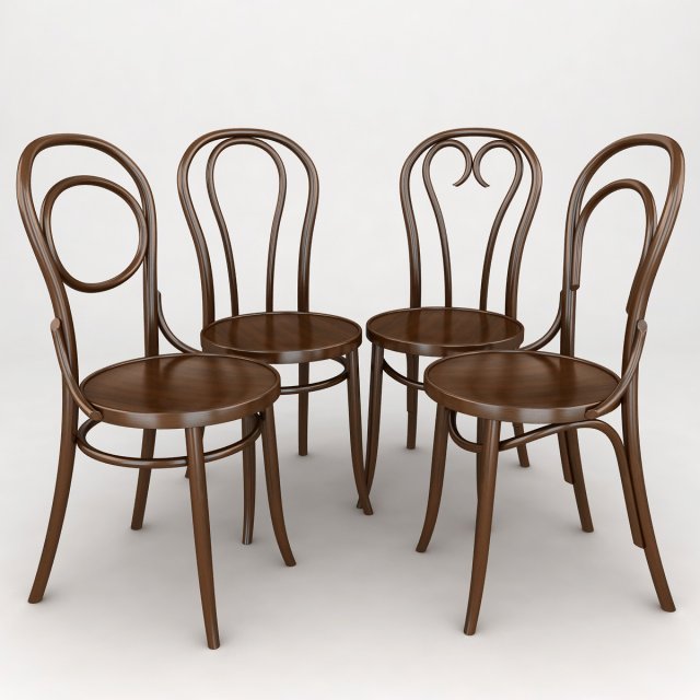 k12 bentwood chair 3D Model .c4d .max .obj .3ds .fbx .stl .blend 