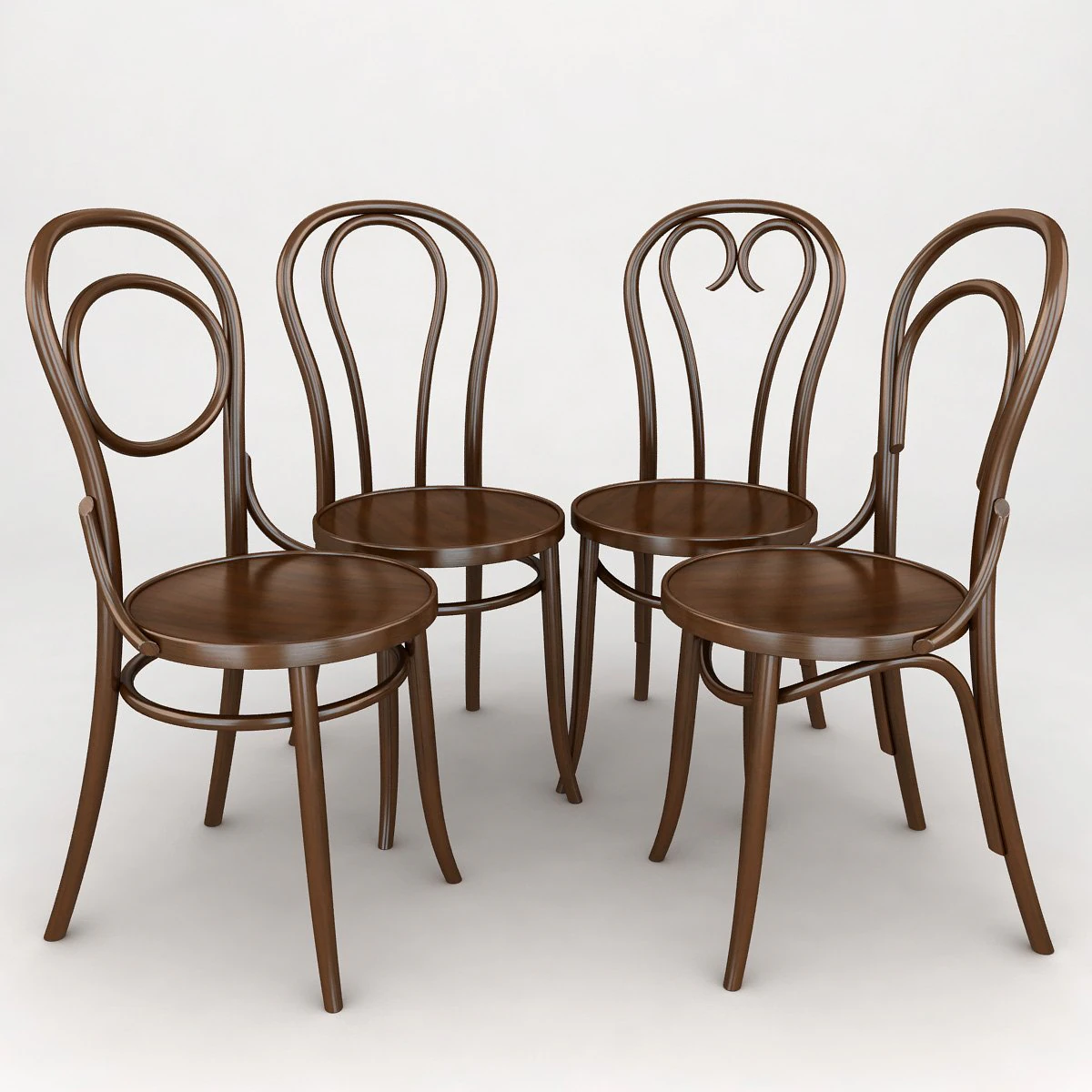 k12 bentwood chair 3D Model .c4d .max .obj .3ds .fbx .stl .blend 