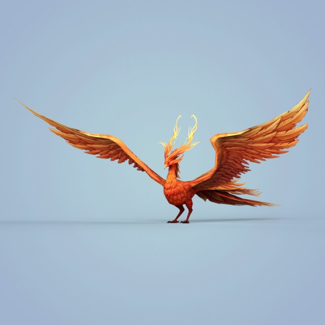 fire bird phoenix 3D Model .c4d .max .obj .3ds .fbx .stl .blend 