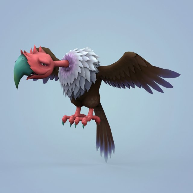 fantasy cartoon vulture Model 3D .c4d .max .obj .3ds .fbx .stl .blend 