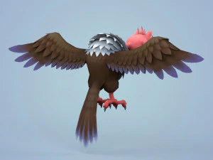 fantasy cartoon vulture 3D Model