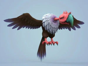 fantasy cartoon vulture 3D Model