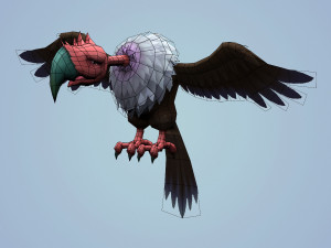 fantasy cartoon vulture Model 3D