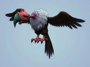 fantasy cartoon vulture 3D Model