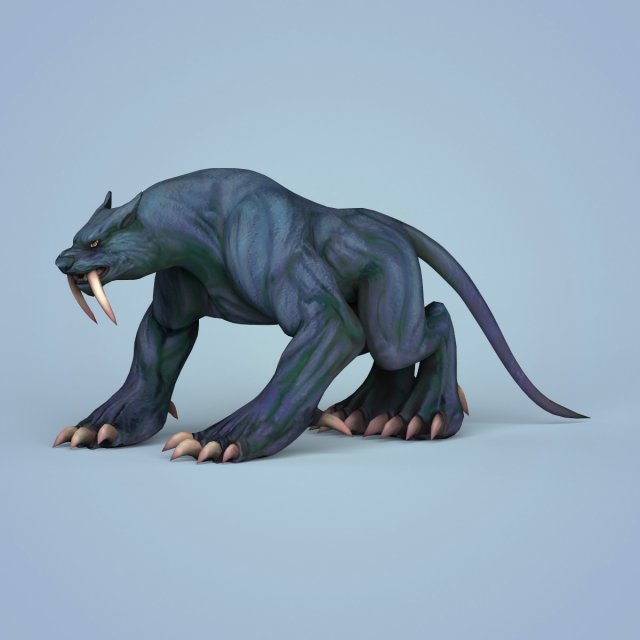 fantasy monster leopard Modèle 3D .c4d .max .obj .3ds .fbx .stl .blend 