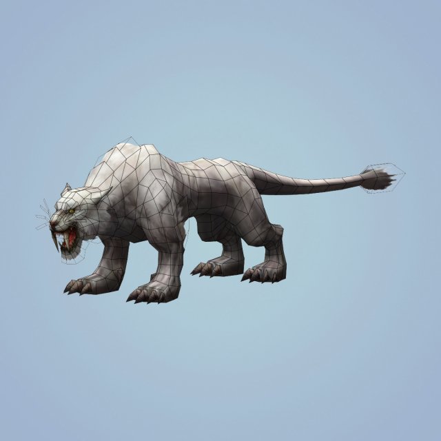fantasy snow tiger 3D मॉडल .c4d .max .obj .3ds .fbx .stl .blend 