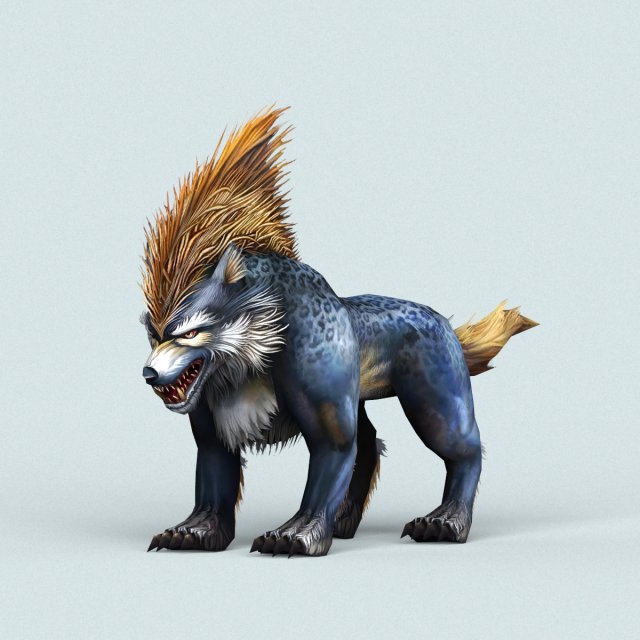 fantasy cartoon wolf 3D Модель .c4d .max .obj .3ds .fbx .stl .blend 