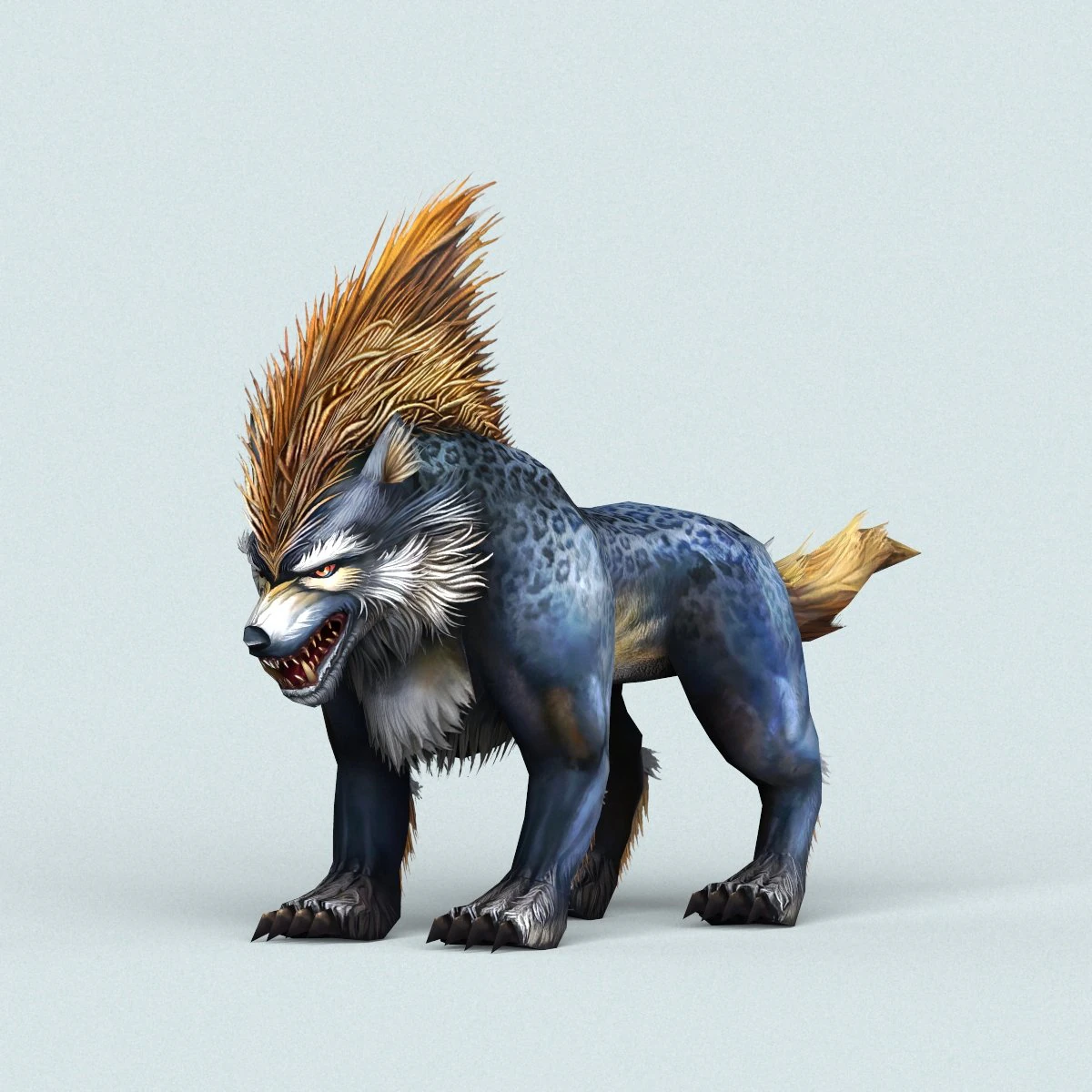 fantasy cartoon wolf 3D Model .c4d .max .obj .3ds .fbx .stl .blend 