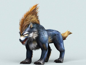 fantasy cartoon wolf 3D Model