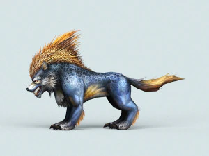 fantasy cartoon wolf 3D Model