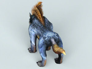 fantasy cartoon wolf 3D Model