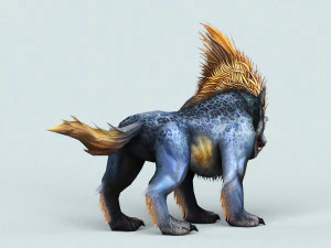 fantasy cartoon wolf 3D Model