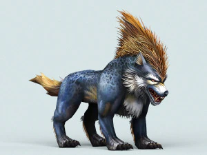 fantasy cartoon wolf 3D Model