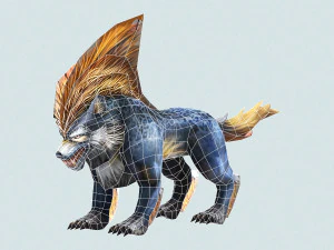 fantasy cartoon wolf 3D Model
