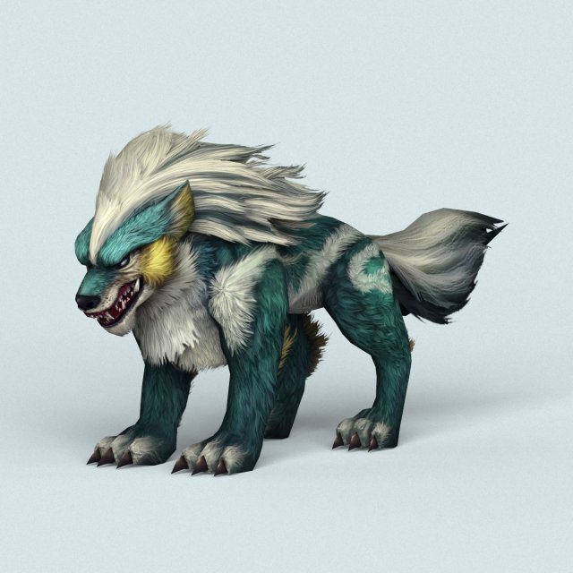 fantasy monster warrior wolf 3D 모델 .c4d .max .obj .3ds .fbx .stl .blend 