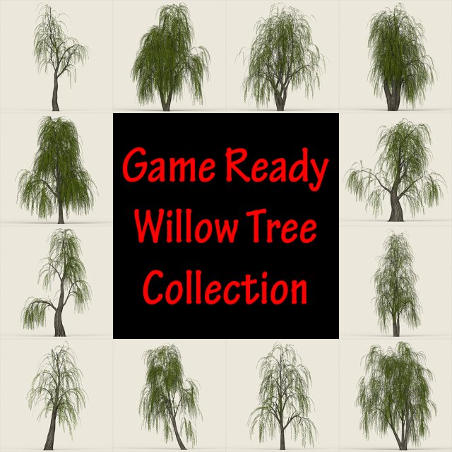 willow tree collection 3D-Modell .c4d .max .obj .3ds .fbx .stl .blend 
