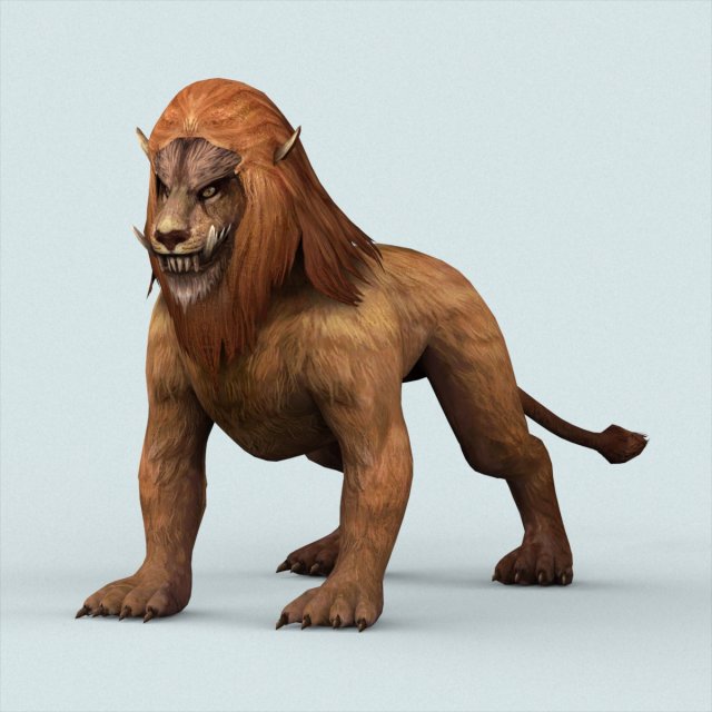fantasy lion 3D Model .c4d .max .obj .3ds .fbx .stl .blend 