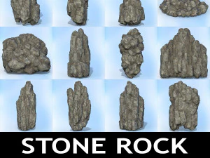 game ready realistic rock collection 3D Model