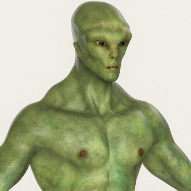 realistic male alien 01 3D Model .c4d .max .obj .3ds .fbx .stl .blend 