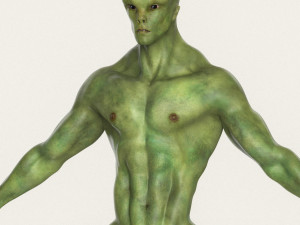 realistic male alien 01 3D Model