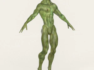 realistic male alien 01 3D Model