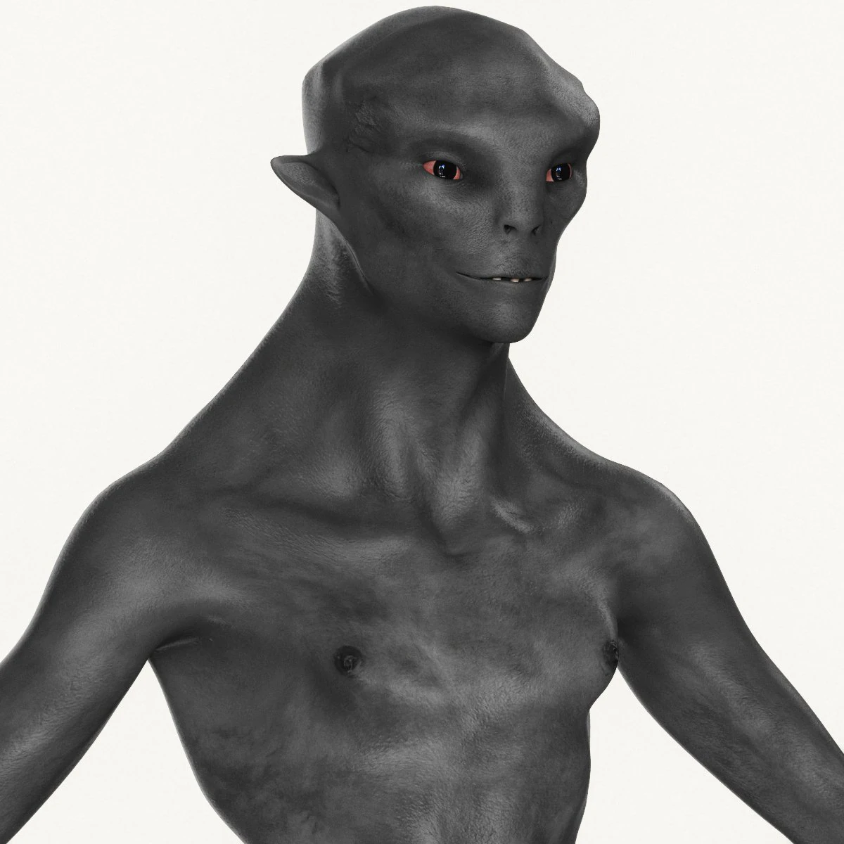 realistic male alien 02 3D Model .c4d .max .obj .3ds .fbx .stl .blend 