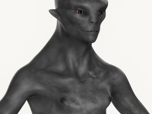 realistic male alien 02 3D Model