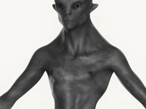 realistic male alien 02 3D Model