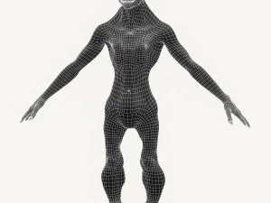 realistic male alien 02 3D Model