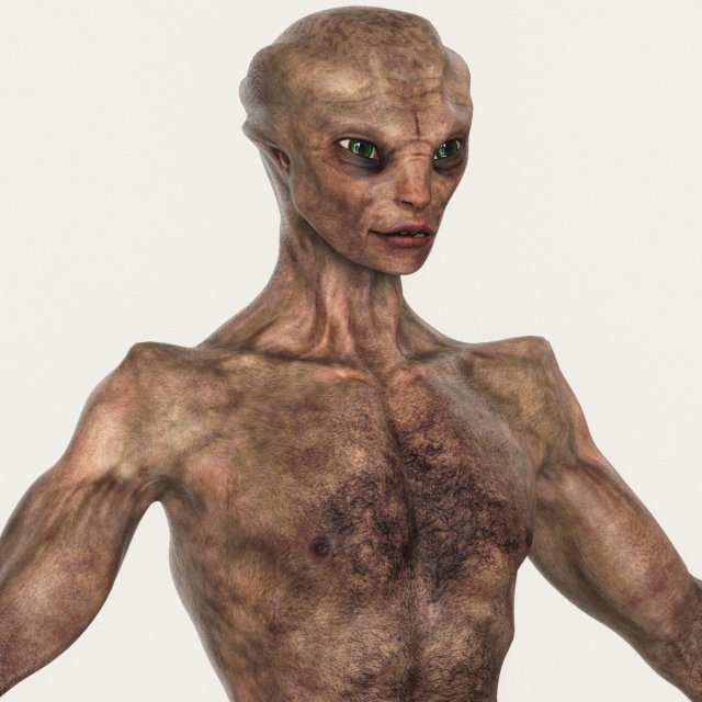 realistic male alien 04 3D 模型 .c4d .max .obj .3ds .fbx .stl .blend 