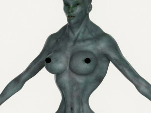 realistic female alien 07 3D Model