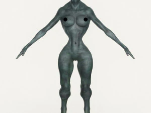 realistic female alien 07 3D Model