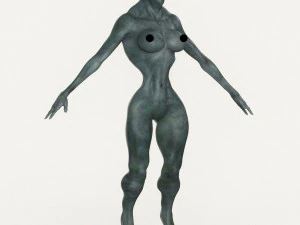 realistic female alien 07 3D Model