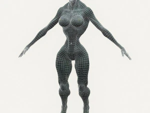 realistic female alien 07 3D Model