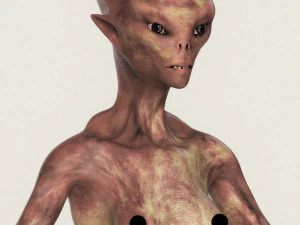 extraterrestre f&eacute;minine r&eacute;aliste 08 Modèle 3D