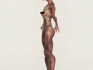 realistic female alien 08 3D Model