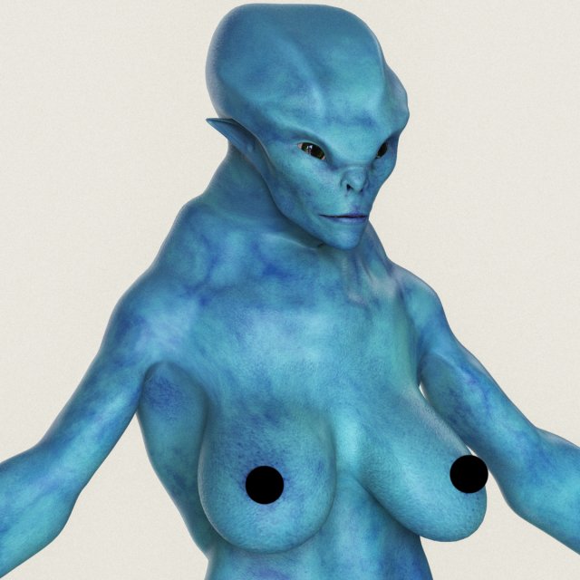 realistic female alien 09 Modelo 3D .c4d .max .obj .3ds .fbx .stl .blend 