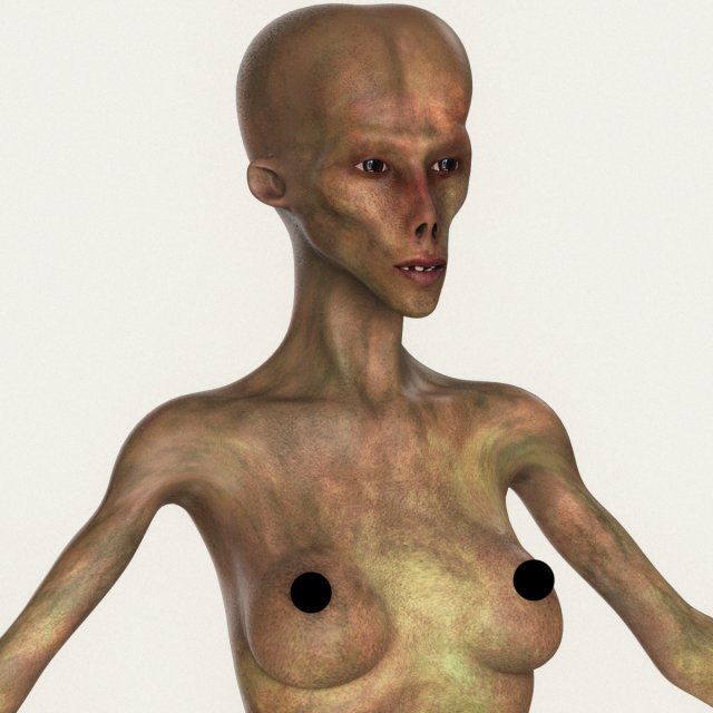 realistic female alien 10 3D Model .c4d .max .obj .3ds .fbx .stl .blend 