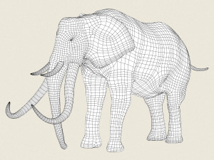 low poly realistic elephant 3D Модель