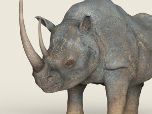 low poly realistic rhino Modelo 3D