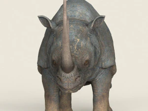 low poly realistic rhino 3D Model