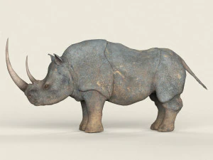 low poly realistic rhino 3D Model